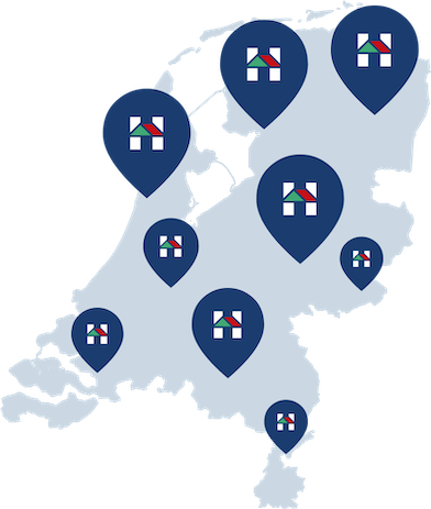 Country map with pins