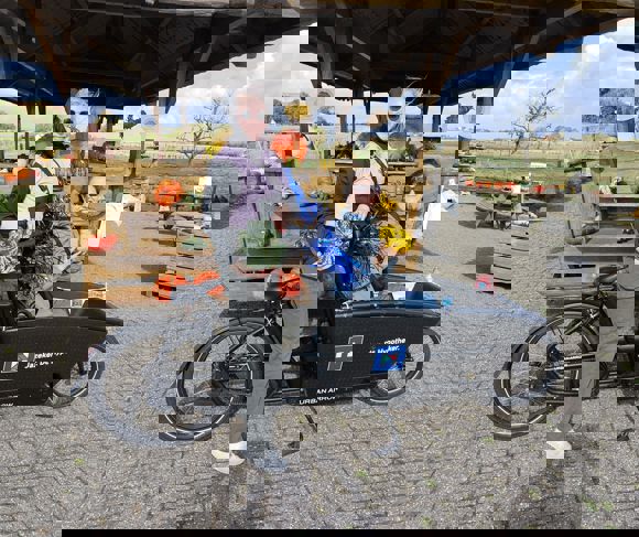 Hypotheekadfiets met pompoenen