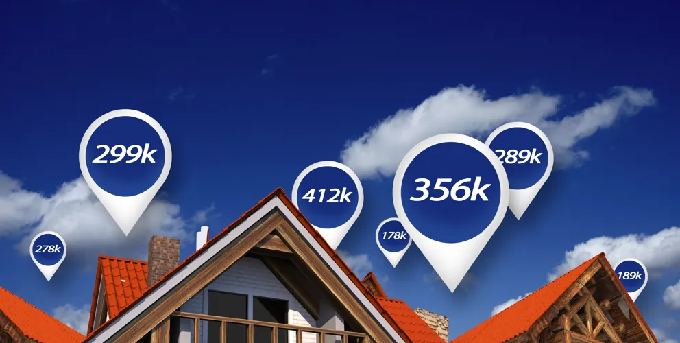 Wat is mijn huis waard? Huizen met prijzen op het dak