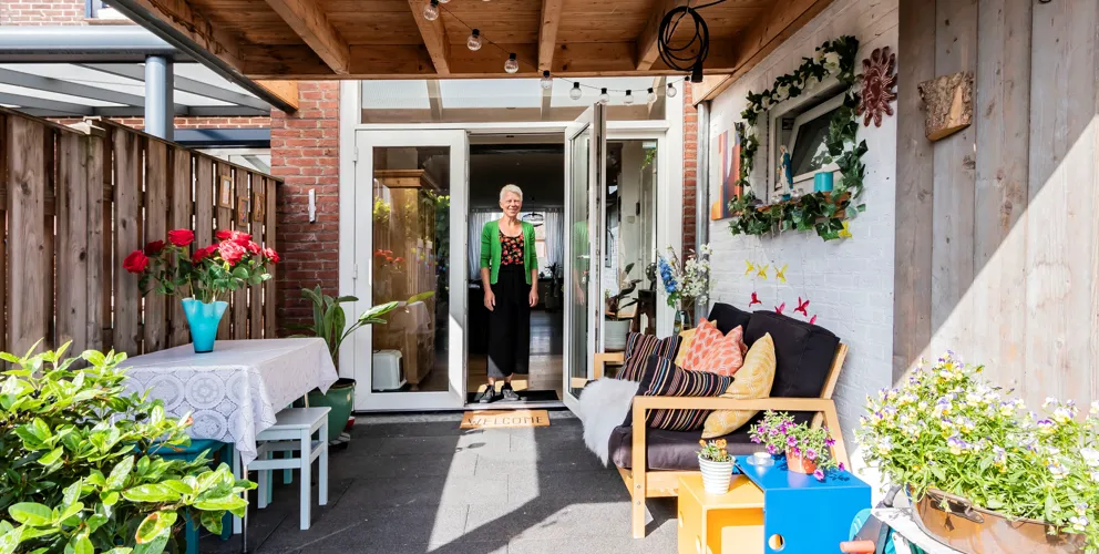 Danielle, winnares van de fotoshoot in haar pas gekochte woning